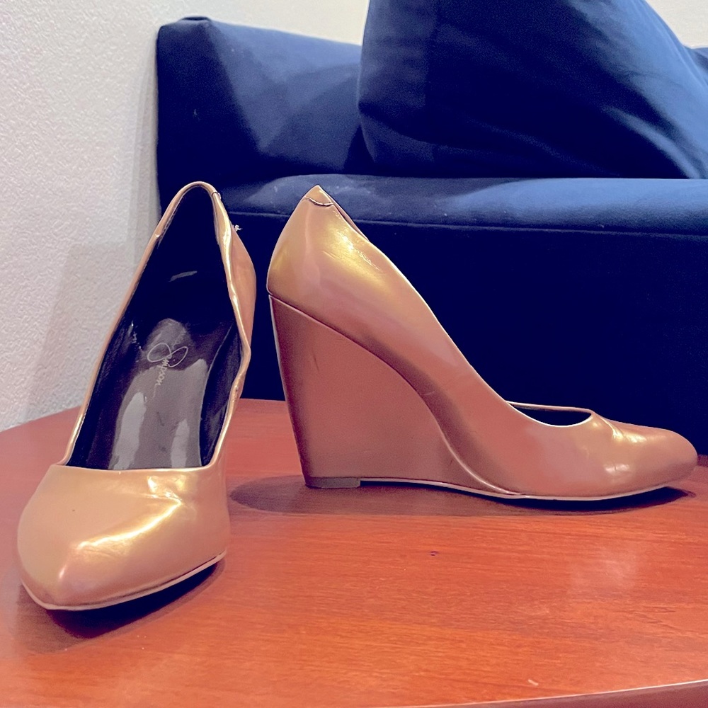 Rose Gold Wedge Pumps - Jessica Simpson - Size 7.5